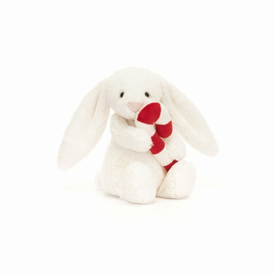 Jellycat Bashful Bunny with Candy Cane USA | 58297AIWP